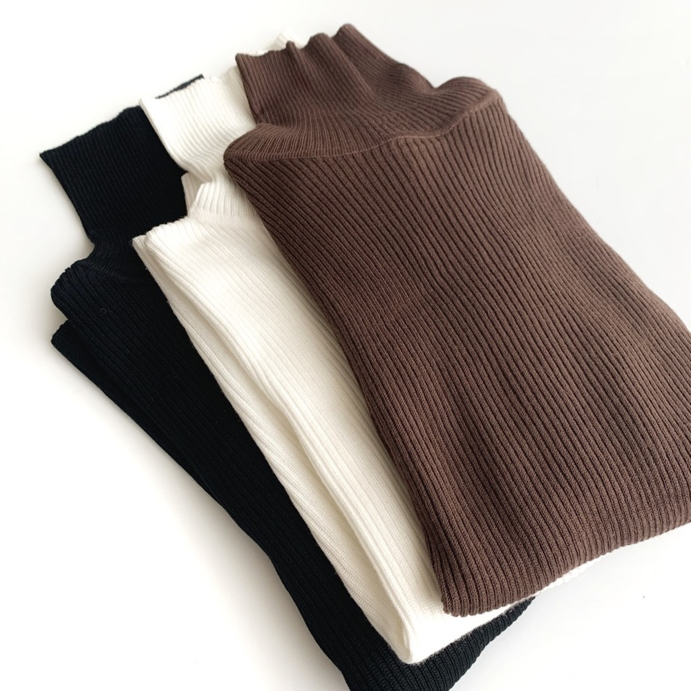 SOFT SLIM FIT TURTLENECK TOP - BROWN - Picture 8 of 9